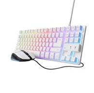 TRUST Gaming set GXT 798W, tipkovnica i miš, mehanička tipkovnica, žičani, RGB osvjetljenje, US raspored, bijela
