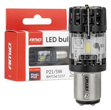 AMIO LED žarulja LumiTec BAY15D P21/5W 12V Full CANBUS AMIO-04689, 1 kom, bijela