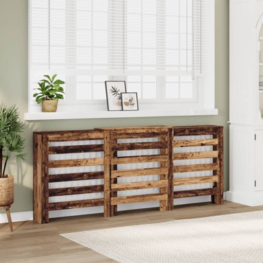 Pokrov za radijator, 205 x 21,5 x 83,5 cm, drveni, staro drvo