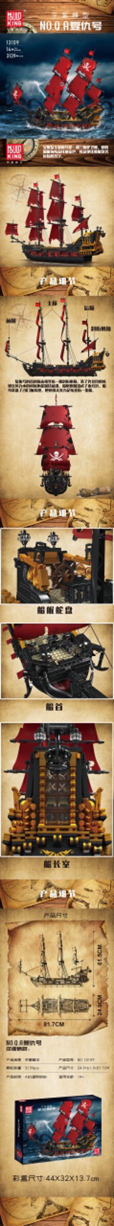 Set za gradnju broda, 3139 komada