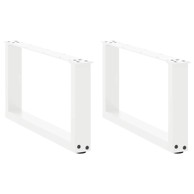 Noge za stolić U-oblika 2 kom bijele 70x(30-31) cm čelik