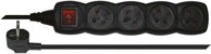 EMOS Produžni kabel PC1413, 3 m, 4 utičnice s prekidačem, crni