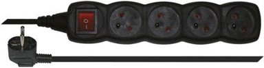 EMOS Produžni kabel PC1413, 3 m, 4 utičnice s prekidačem, crni