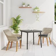 Blagovaonski set 3 kom 80 x 80 cm, svijetlo siva i crna