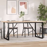 Blagovaonski stol o-oblika od borovine i čelika, 180 x 90 x 75.5 cm