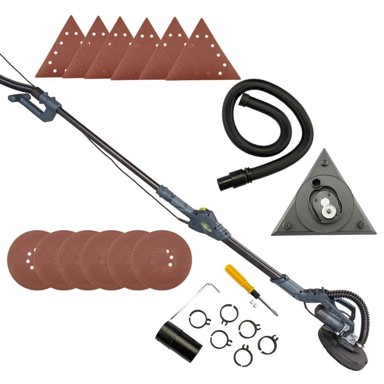 TITAN TOOLS Žirafa za brušenje zidova 850 W, 225 mm, okrugla i trokutasta glava