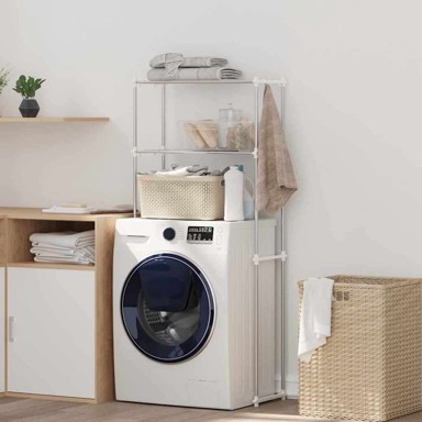 Polica za perilicu rublja 63 x 27 x 136 cm, aluminij, bijela