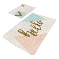 MILA HOME Krem/u zlatnoj boji od samta kupaonske prostirke u setu 2 kom 60x100 cm Hello