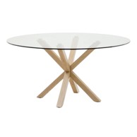 KAVE HOME Okrugao blagovaonski stol sa staklenom pločom stola ø 150 cm Argo 