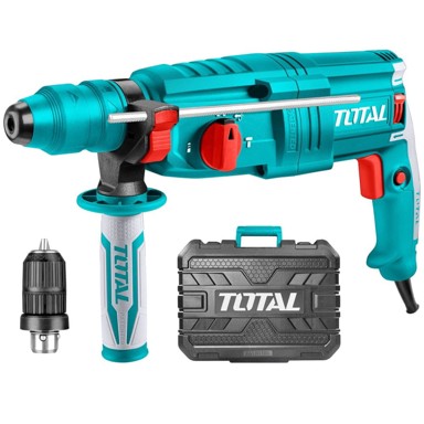 TOTAL Električni rotacijski čekić One-Stop Tools 800 W 4000 ud/min 2,5 J, crni