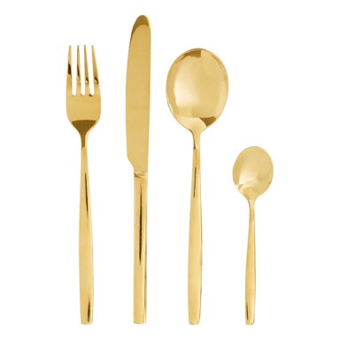 PREMIER HOUSEWARES Set pribora za jelo 16 kom Avie, od nehrđajućeg čelika, zlatna boja