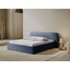 MICADONI Tapecirani bračni krevet Elizabeth 200x200 cm s prostorom za odlaganje i podnicom, tamno plavi