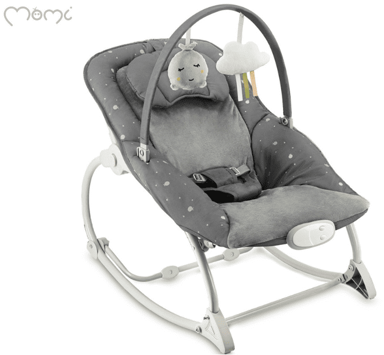 MOMI Ljuljačka Lapis za bebe, 3 položaja, podesive vibracije i glazba, tamnosiva