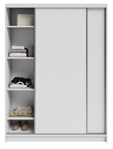 Drveni dječji ormar s kliznim ladicama Denver 160, bijeli