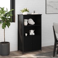 Visoka komoda crna 62 x 32 x 103,5 cm od konstruiranog drva
