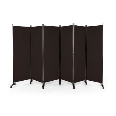 NORTHIX Sklopiva pregrada za sobu, 6 panela, 172 cm, smeđa