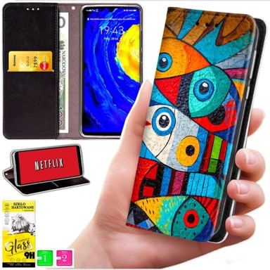 BLUEMOON Futrola tipa novčanik za Oppo Reno 13F 5G / 13 FS 5G - maska s otiskom + staklo 9H
