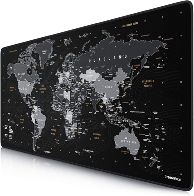 TITANWOLF XXL gaming podloga za miš s rasporedom njemačke tipkovnice, 900 x 400 mm