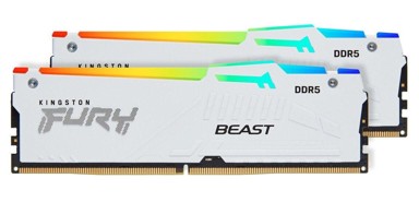 KINGSTON Radna memorija FURY Beast White RGB, 64GB (2x32GB), DDR5, 6000MT/s, CL30, EXPO