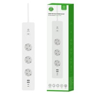 WOOX Pametni produžni kabel R6132, 3 x Schucko, 2 x USB2.0, 2 x USB-C