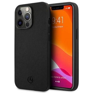 MERCEDES Futrola Meshed Metal Logo, za iPhone 13 Pro i 13, crna