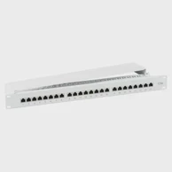 Patch panel 19″ 1U, 24x RJ45 Cat5e STP, siva