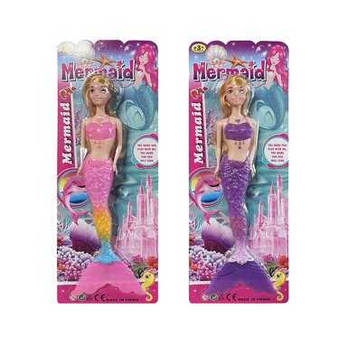 MERMAID Lutka sirena, 29 cm, roza