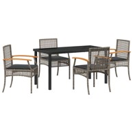 Set vrtnih stolica, s jastučićima, poli ratan, siva