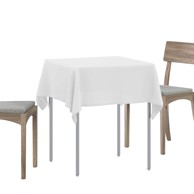 Tkanina za stol kvadratna 140 x 140 cm od poliestera, bijela
