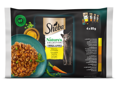 SHEBA Hrana u vrećici Natur, izbor peradi u želeu, 4 x 85 g