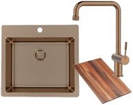 ALVEUS Set sudoper PURE 70 i slavina FLORA Copper