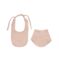 KAVE HOME Ružičasti slinčeki u setu 2 kom od muslina Prune