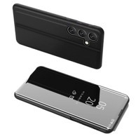 MG Preklopna maskica za Samsung Galaxy S25, Clear View, crna