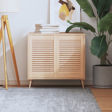 Vrata sa žaluzinama 2 kom od masivne borovine 61,5 x 39,4 cm