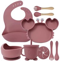 Silikonske posude za djecu, 9 elemenata, roza