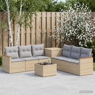 Set sofa 8 kom. poli ratan i čelik, bež i svjetlosivi