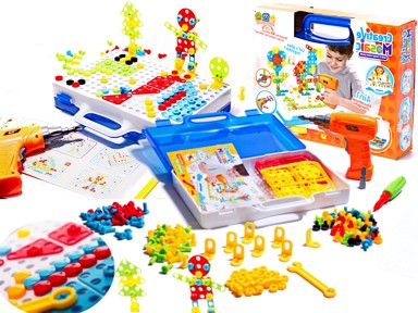 Dječji set odvijača, bušilica, vijaka i kockica, 237-dijelni
