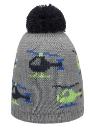 Doll dječji sivi helikopterski šešir s pompom Döll
