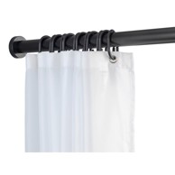 WENKO Crna teleskopska kupaonska šipka Luz, dužine 110-185 cm