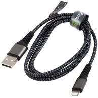 Lightning na USB-A tekstilni kabel, metalni konektori, 1 m, space sivi/srebrni