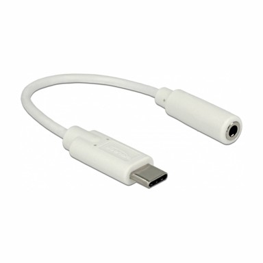 DELOCK Adapter audio USB Type-C na Jack 3,5 mm ženski stereo, duljina 14 cm, bijeli