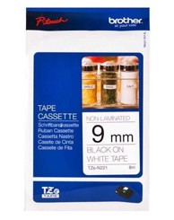 Nelaminirana traka 9 mm, crna na bijeloj podlozi