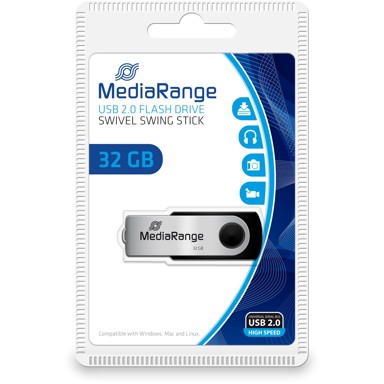 MEDIARANGE USB memorija MR911, 32 GB, crna/srebrna