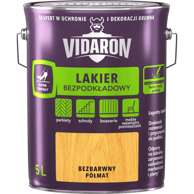 VIDARON Super trajni lak za drvo bez primera, prozirni, polumat, 5 l