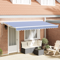 Skrovita tenda 400x200 cm, aluminij, plava i bijela