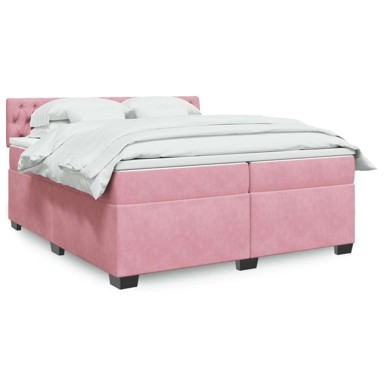 Boxspring krevet s oprugama i madracem, 200x200 cm, rozi