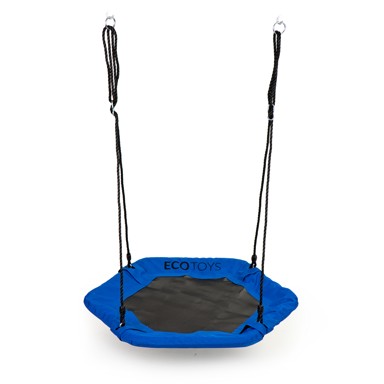 ECOTOYS Ljuljačka gnijezdo za djecu šesterokutna, plava
