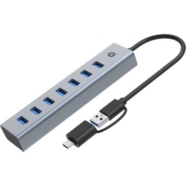 CONCEPTRONIC USB hub s 7 priključaka USB-A 3.0/-C 7x A 3.0, crna