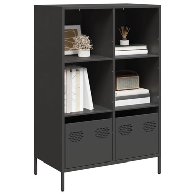 Visoka komoda crna 68x39x103,5 cm od čelika