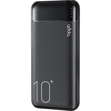 ADDA Powerbank PB-001-BK Fusion 10000mAh, MicroUSB i Type-C ulazi, 2x USB-A izlaza, 12W, crna
